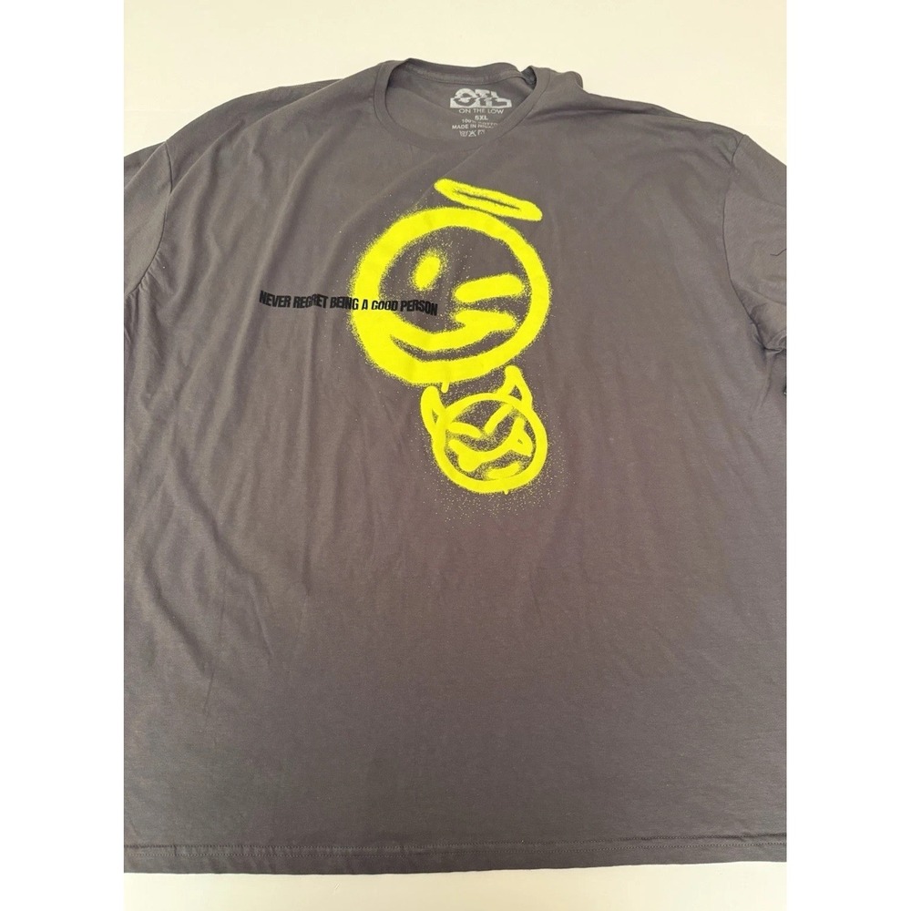 OTL Men 5XL Graphic T-Shirt Gray Lime Green Cotton Tee Streetwear Casual NWT